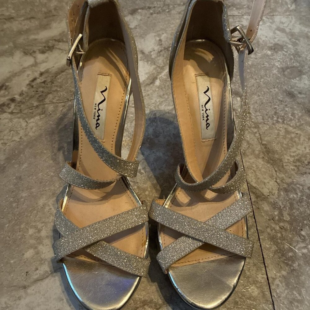 Women's Silver Sparkly High Heels